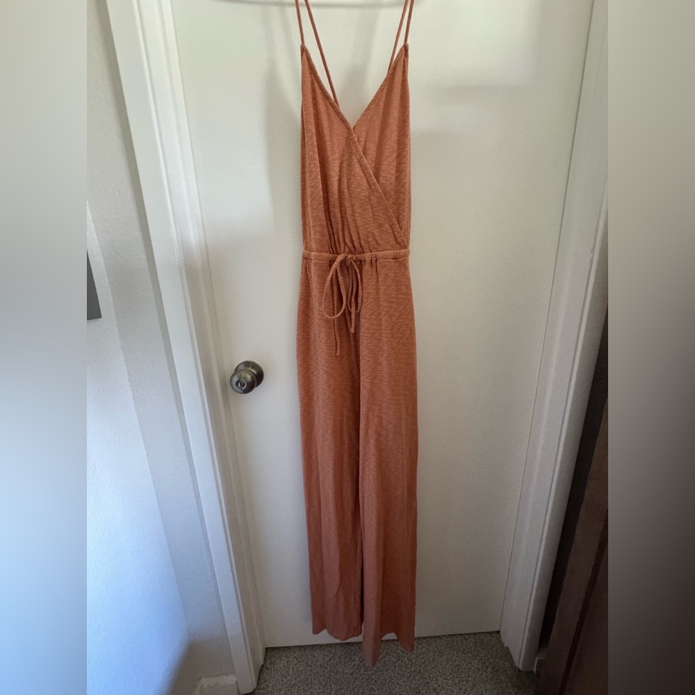 Orange cross back jumpsuit